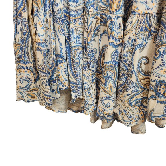 NWT Lucky Brand Blue Paisley Puff Sleeved Bohemian Midi Dress Size M - Picture 7 of 16